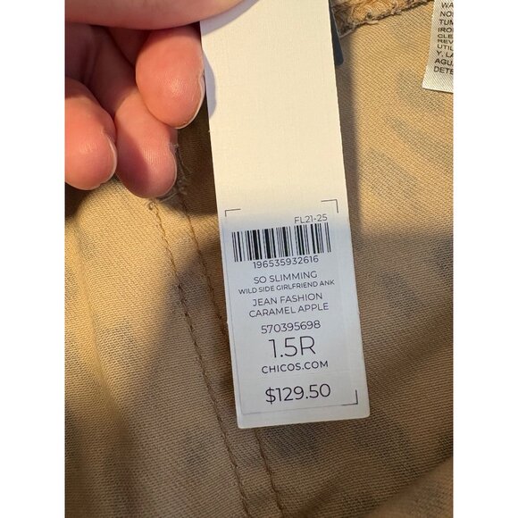 NEW Chico's So Slimming Leopard Girlfriend Slim Ankle High-Rise Denim Jeans 10 - Picture 11 of 15